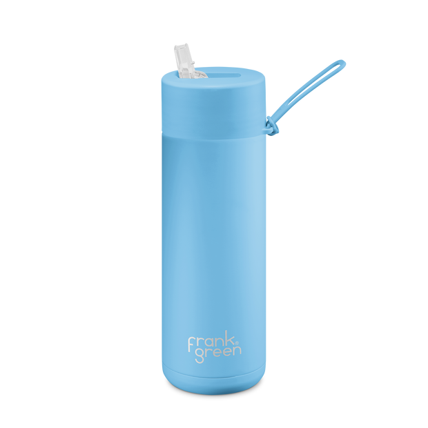 Frank Green - Reusable Ceramic Bottle With Straw Lid: Sky Blue 20oz