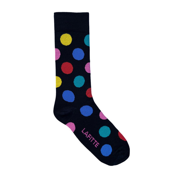 Lafitte Socks -  Big Spot Black Men’s Socks AU 6-11, EU 39-45
