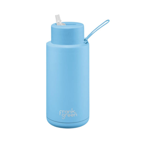 Frank Green - Reusable Ceramic Bottle With Straw Lid: Sky Blue 34oz