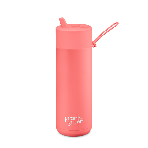 Frank Green - Reusable Ceramic Bottle With Straw Lid: Sweet Peach 20oz