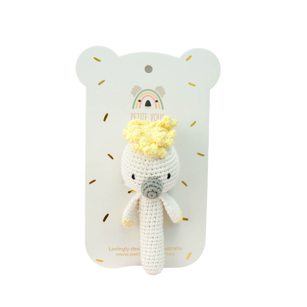 Petite Vous - Crochet Ring Rattle - Cookie Cockatoo