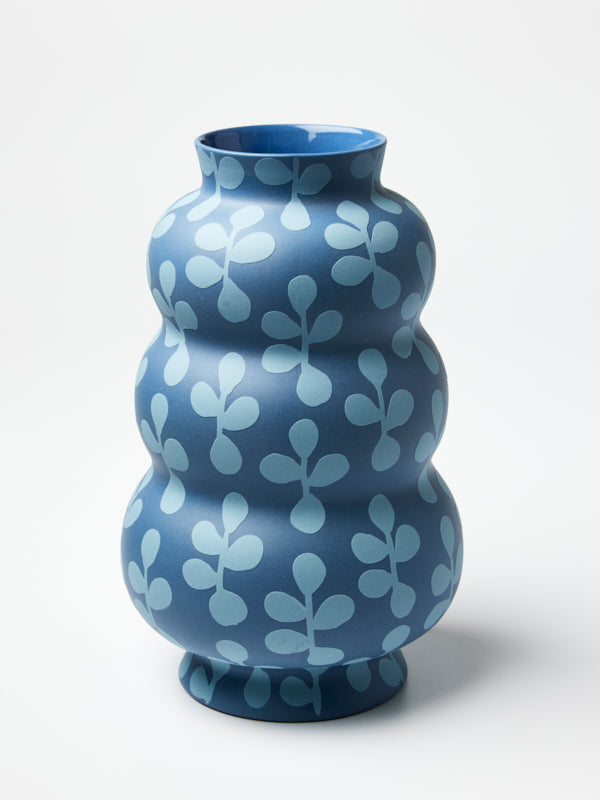 Jones & Co - Happy Vase Triple Clover Blue