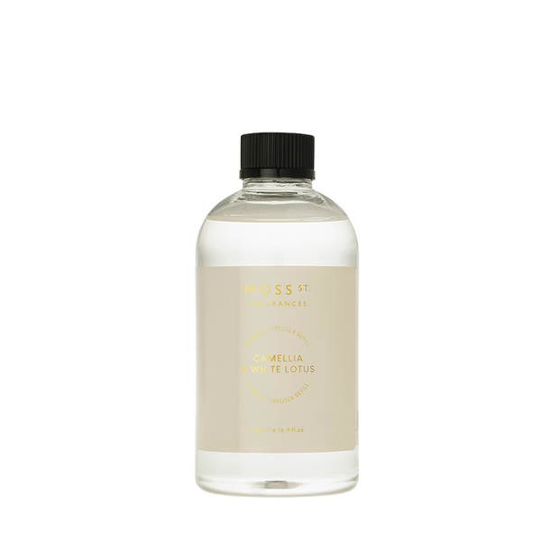 Moss St. Fragrances - Ceramic Diffuser Refill 500ml - Camelia & White Lotus