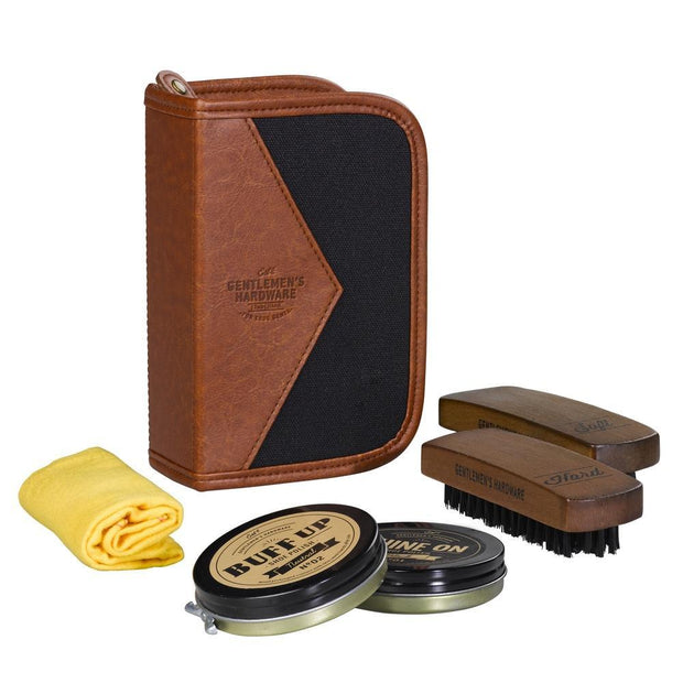 Gentlemen's Hardware - Charcoal Canvas Shoe Shine Kit