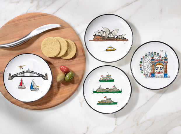 Squidinki - Sydney Harbour Collection Set of 4 Canapé Plates