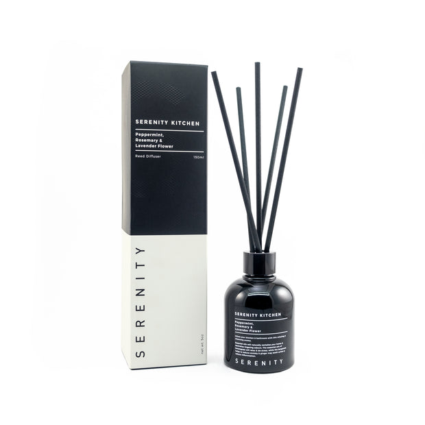 Serenity - Kitchen 150ml Reed Diffuser - Peppermint, Rosemary, Lavender Flower