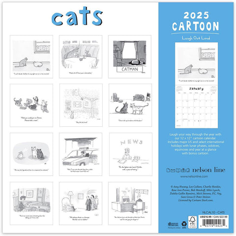 New Yorker - Cat Cartoons 12" x 12" 2025 Wall Calendar