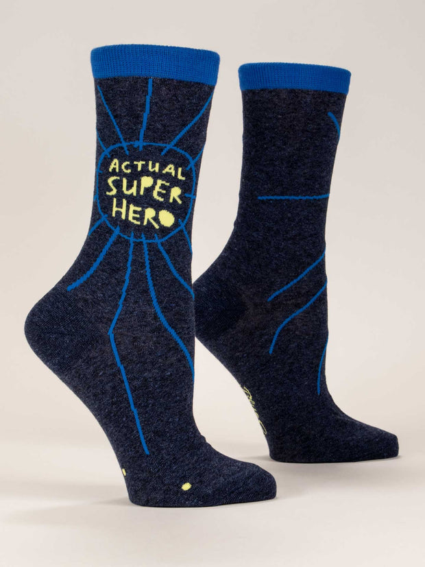 Blue Q - Actual Superhero Women's Crew Socks