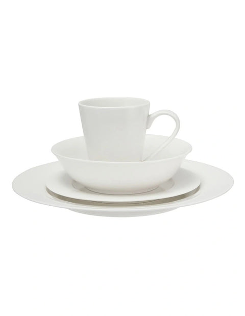 Maxwell & Williams - Basics Cosmopolitan Rim Gift Boxed Dinner Set 16 Piece in White