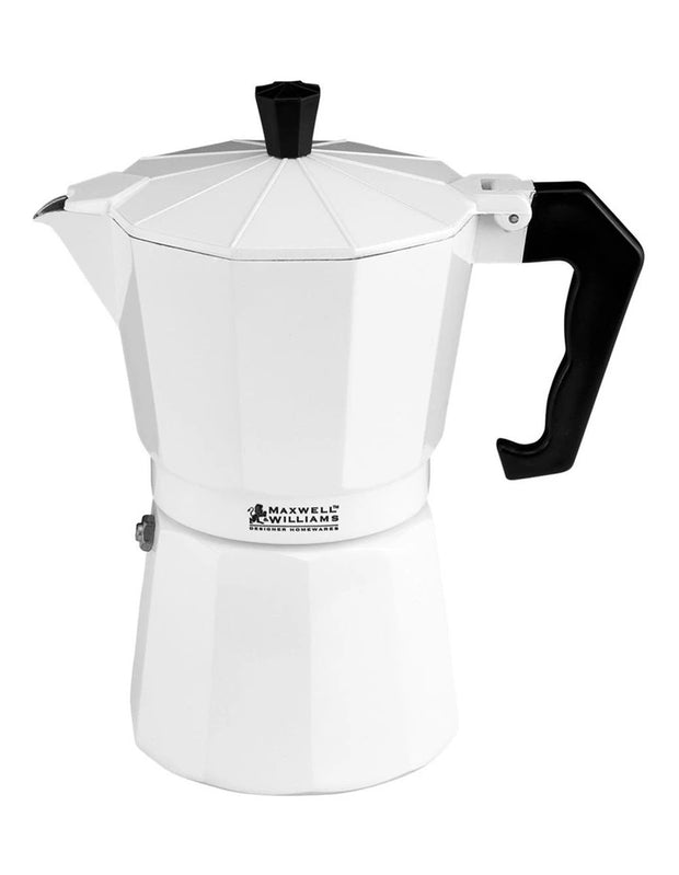 Maxwell & Williams - Blend - Traditional Stovetop Espresso Maker 9cup Gift Boxed (White)