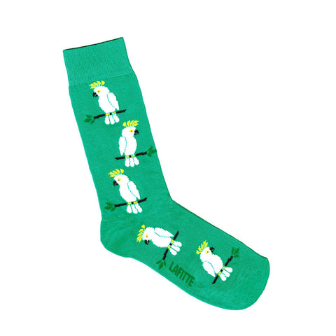 Lafitte Socks -  Cockatoos Green Men’s Socks AU 6-11, EU 39-45