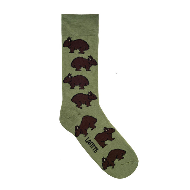 Lafitte Socks -  Palm Green Wombat Women's Socks AU 2-8, EU 35-39
