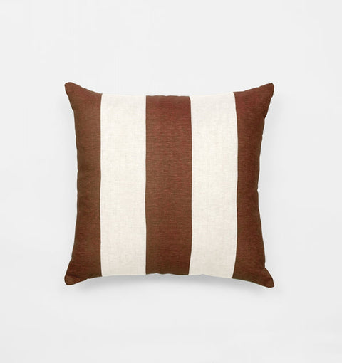 Middle Of Nowhere - Big Stripe Square Cushion - Rust