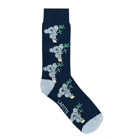 Lafitte Socks -  Bamboo Koala Navy Men's Socks AU 6-11, EU 40-45.5