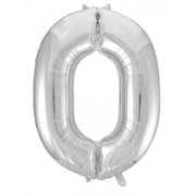Click & Collect Only - 34inch Decrotex Foil Balloon Number Silver - #0