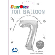 Click & Collect Only - 34inch Decrotex Foil Balloon Number Silver - #7
