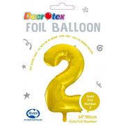 Click & Collect Only - 34inch Decrotex Foil Balloon Number Gold - #2