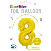 Click & Collect Only - 34inch Decrotex Foil Balloon Number Gold - #8