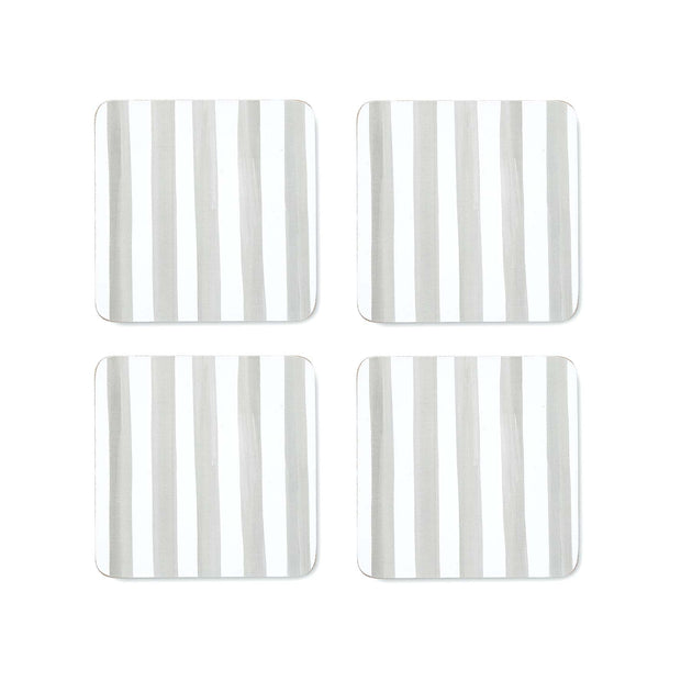 Madras Link - Taylor Stripe Square Coaster Neutral - Set of 4