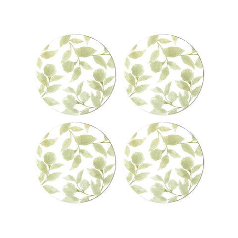 Madras Link - Riviera Green Round Coaster - Set of 4