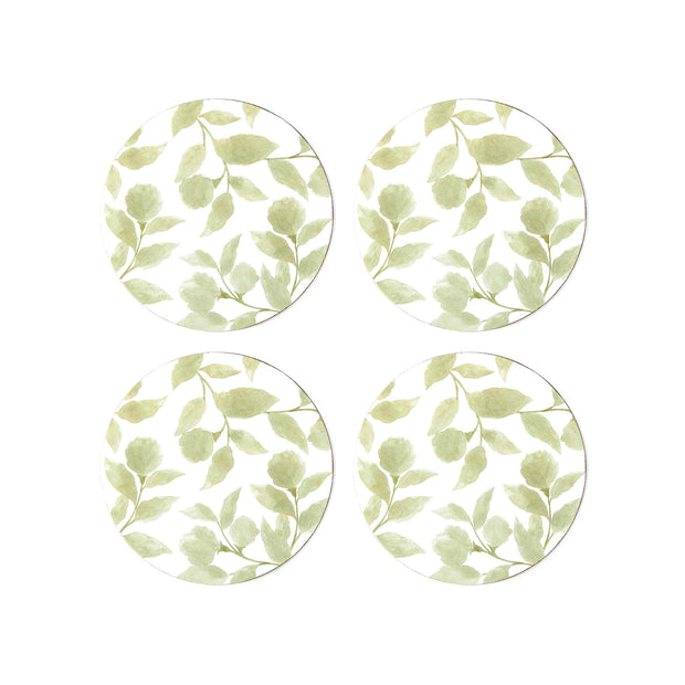 Madras Link - Riviera Green Round Coaster - Set of 4