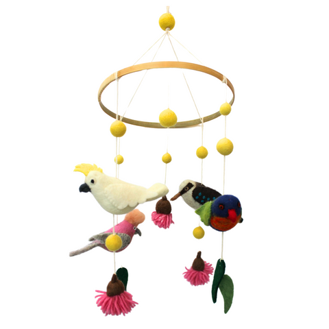 Mobile - Handmade Felted Australia Birds