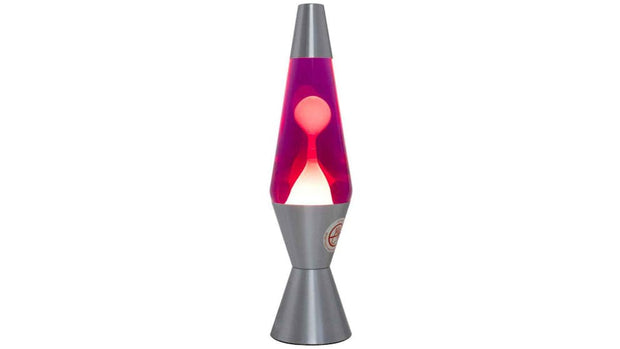 Landmark - 37cm Liquid Lava Lamp Retro Wax Silver Base - Purple/White