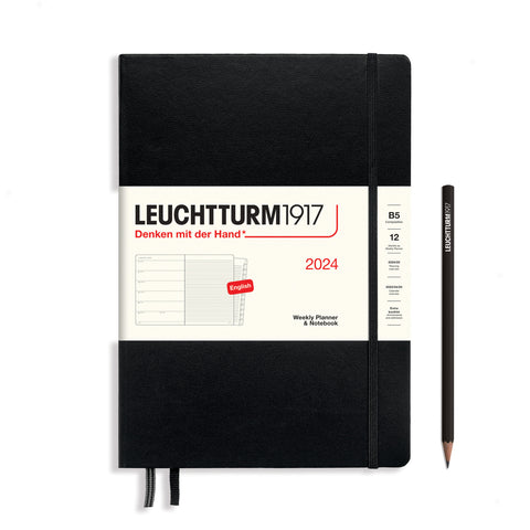 Leuchtturm 1917 - Weekly Planner & Notebook Composition (B5) 2024 With Booklet - Black