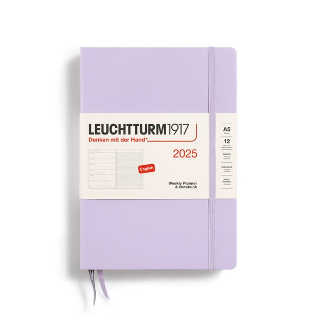 Leuchtturm1917 - Weekly Planner & Notebook 2025, Medium (A5) Hardcover, Lilac