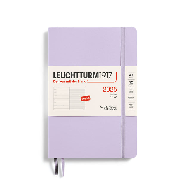 Leuchtturm1917 - Weekly Planner & Notebook 2025, Medium (A5) Softcover, Lilac