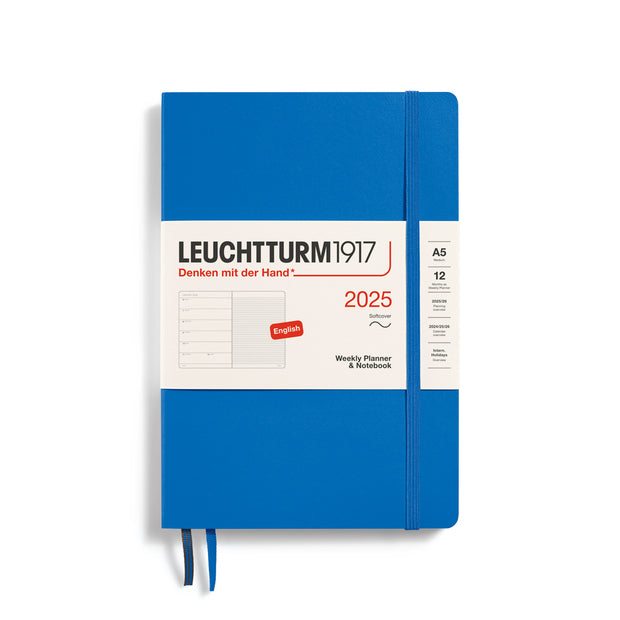 Leuchtturm1917 - Weekly Planner & Notebook 2025, Medium (A5) Softcover, Sky