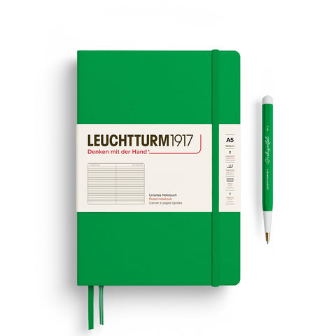 Leuchttrum - Notebook HC Medium (A5), 251 p, Ruled, Spring Leaf