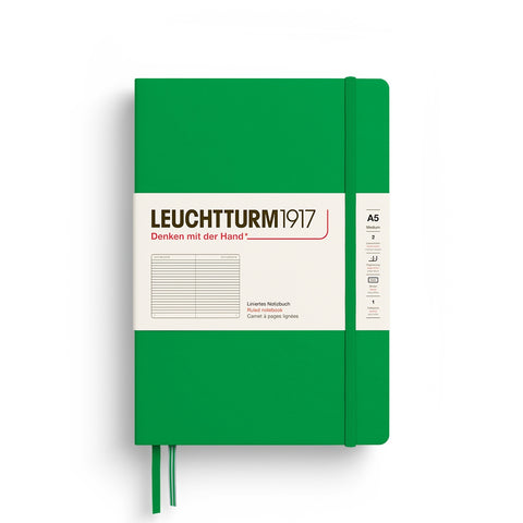 Leuchttrum - Notebook HC Medium (A5), 251 p, Ruled, Spring Leaf