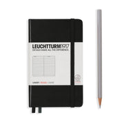 Leuchttrum - Notebook Pocket (A6) Hardcover, 185 Numbered Pages, Ruled, Black