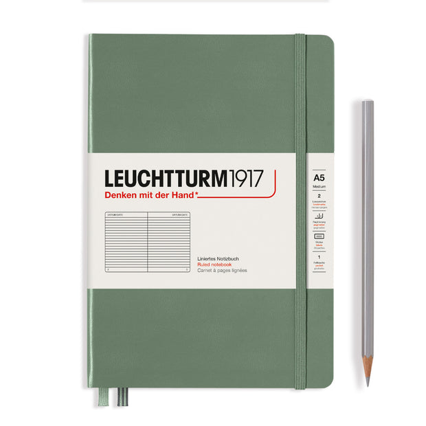 Leuchttrum - Notebook Hardcover Medium (A5), 251 pages, Ruled, Olive