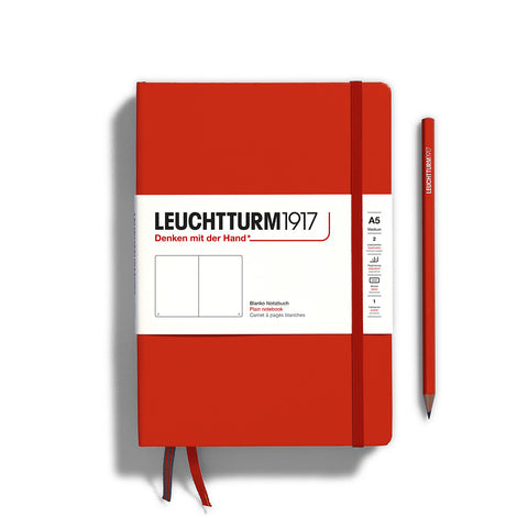 Leuchttrum - Notebook Hardcover Medium (A5), 251 pages, Plain, Fox Red