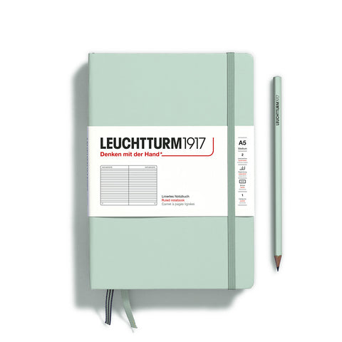 Leuchttrum - Notebook Hardcover Medium (A5), 251 pages, Ruled, Mint Green