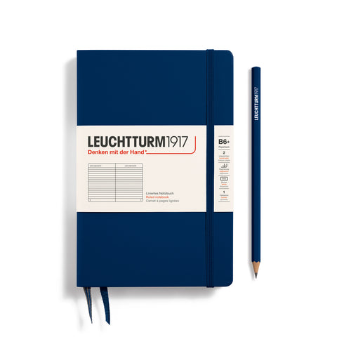 Leuchttrum - Notebook Hardcover Paperback (B6+), Ruled, 123 pages, Navy