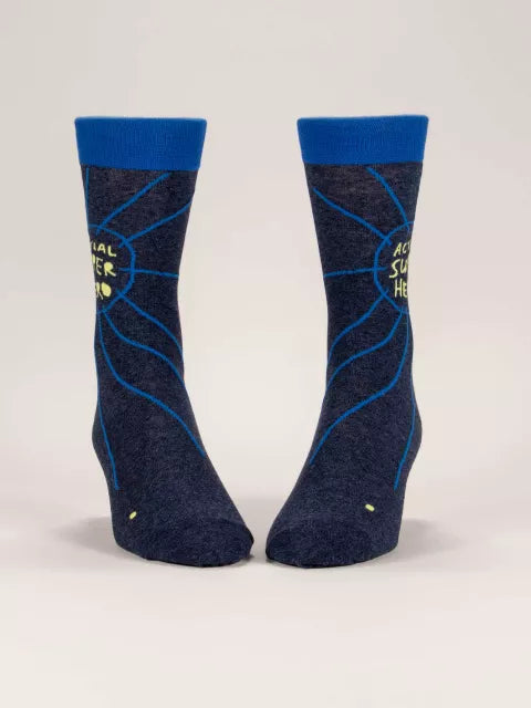 Blue Q - Actual Superhero - Men's Crew Socks