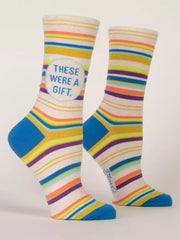 Blue Q - These Were a Gift - Women’s Crew Socks