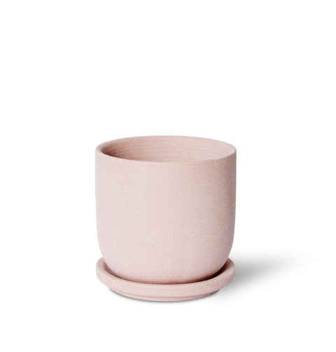 Elme Living - Allegra Pot With Saucer - 12 x 12 x 12cm - Pink