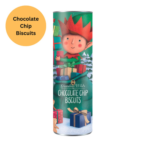 Grandma Wild's - Helpful Elf Giant Tube Chocolate Chip Cookies 200g