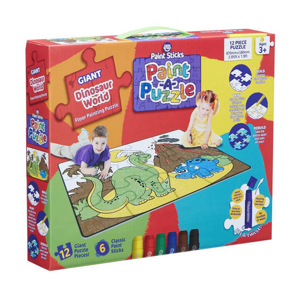 Little Brian - Paint Sticks - Dinosaur World - Paint A Puzzle