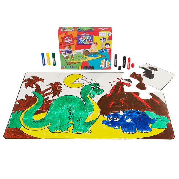 Little Brian - Paint Sticks - Dinosaur World - Paint A Puzzle