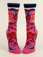 Blue Q  - Dear Wine, Yes. Women's Crew Socks