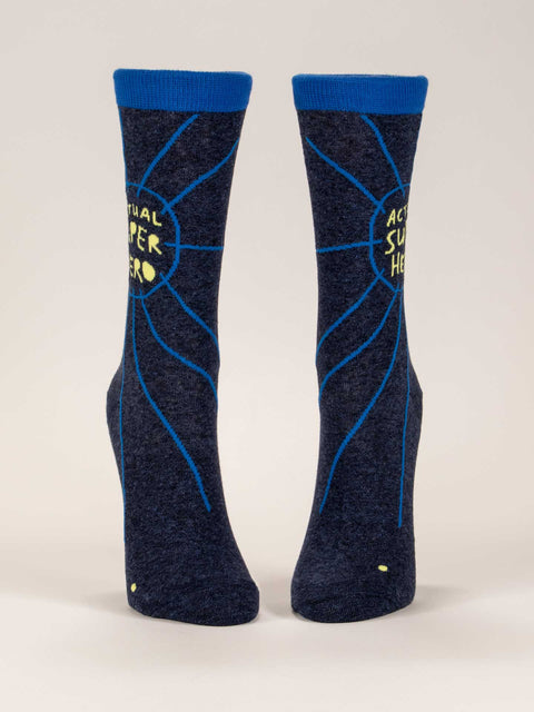 Blue Q - Actual Superhero Women's Crew Socks
