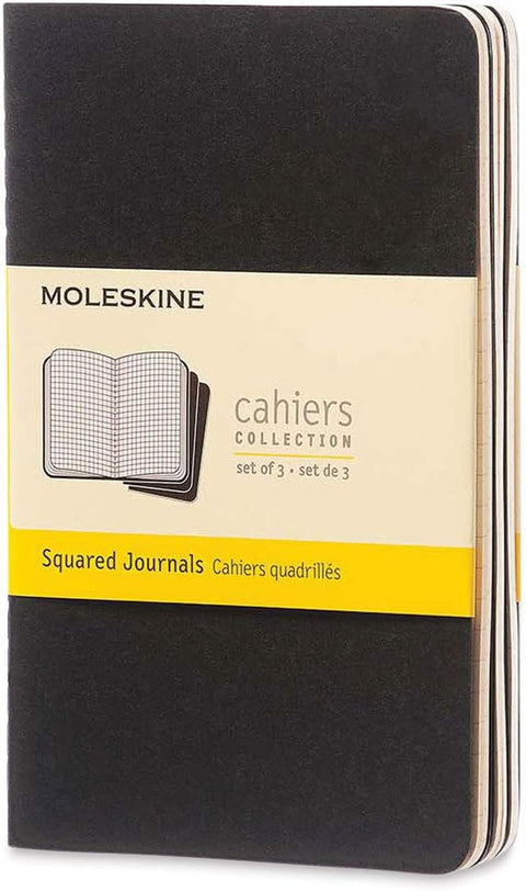 Moleskine - Classic Cahier Notebooks (3 Pack) - Pocket - Squared - Black