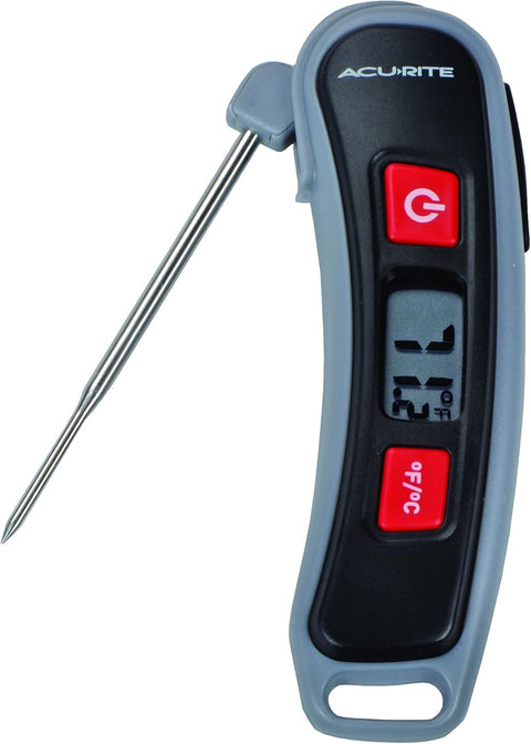 AcuRite - Multicolor Digital Instant Read Thermometer with Folding Probe, 5" L, 3.3"