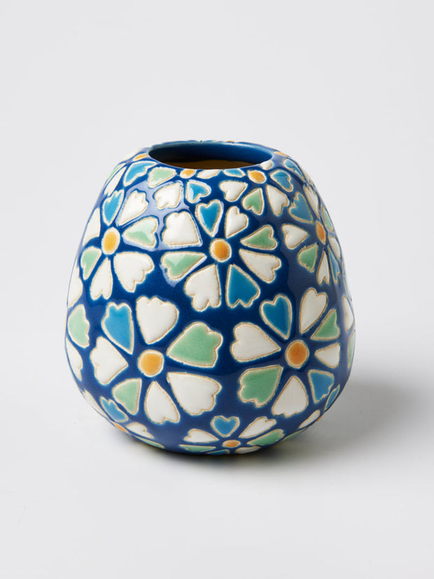 Jones & Co. - Pollen Blue Daisy Vase