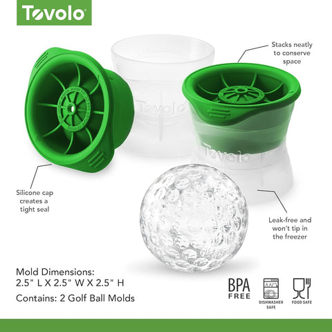 Tovolo - Golf Ball Shaped Ice Molds - Green